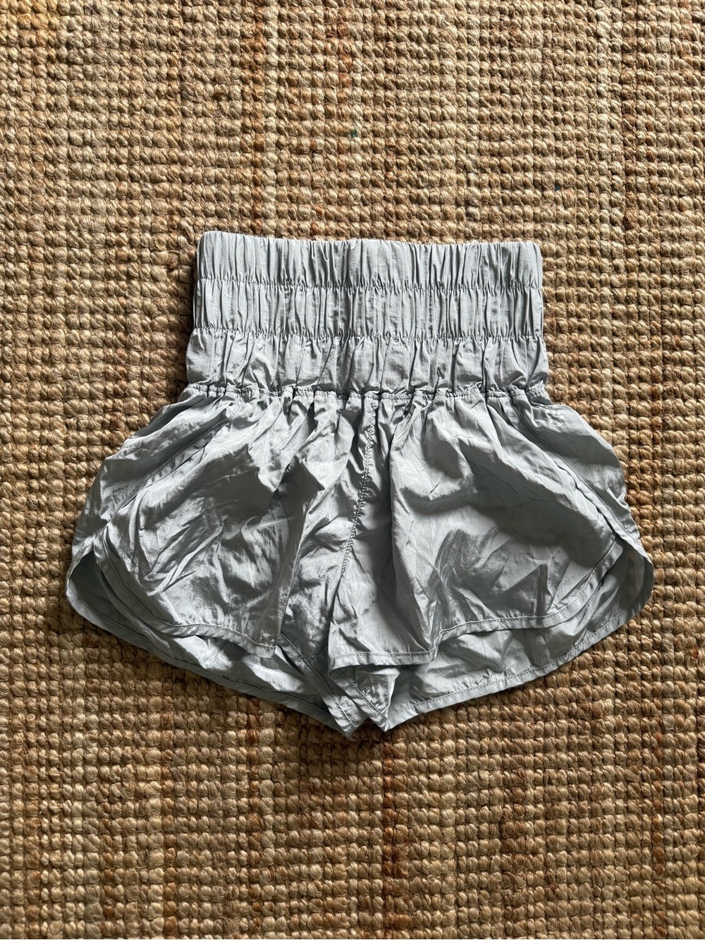 Free People Metallic Smocked Shorts — XS